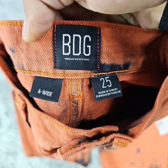 BDG The A-Wide Jean Jeans Womens 25 Orange Ombre Acid Wash Grunge High Rise NWT - Picture 15 of 16
